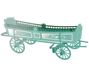 Zeichnung eines Truhenwagens